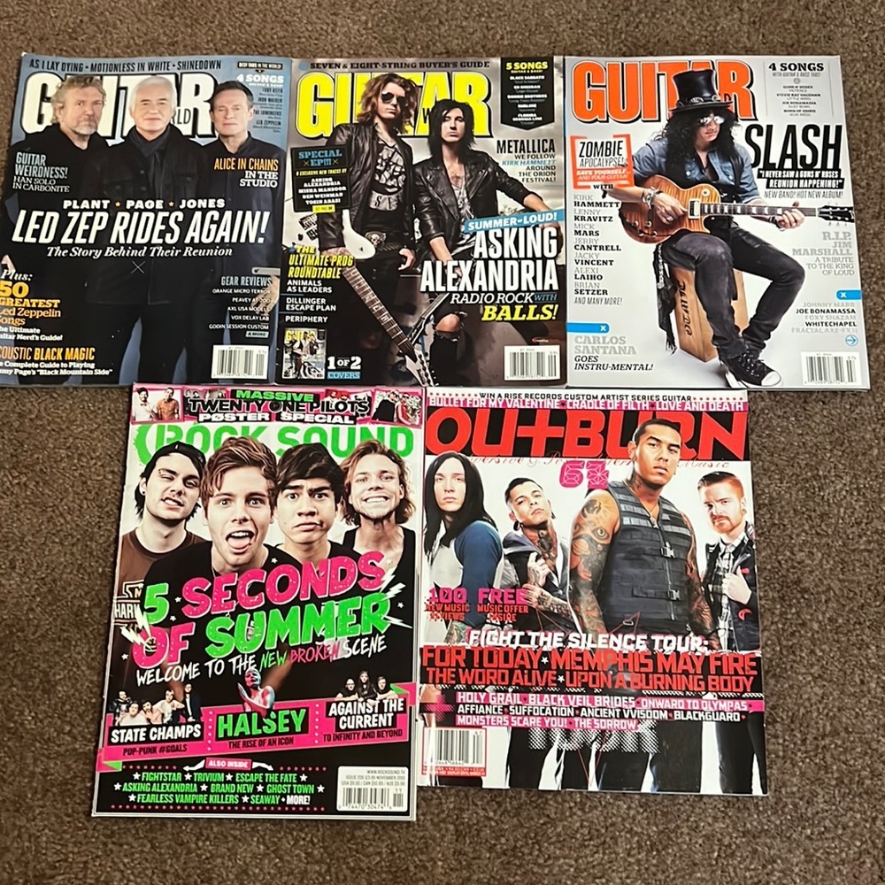 5 Rock Magazines Guitar World, Outburn Rock Sound